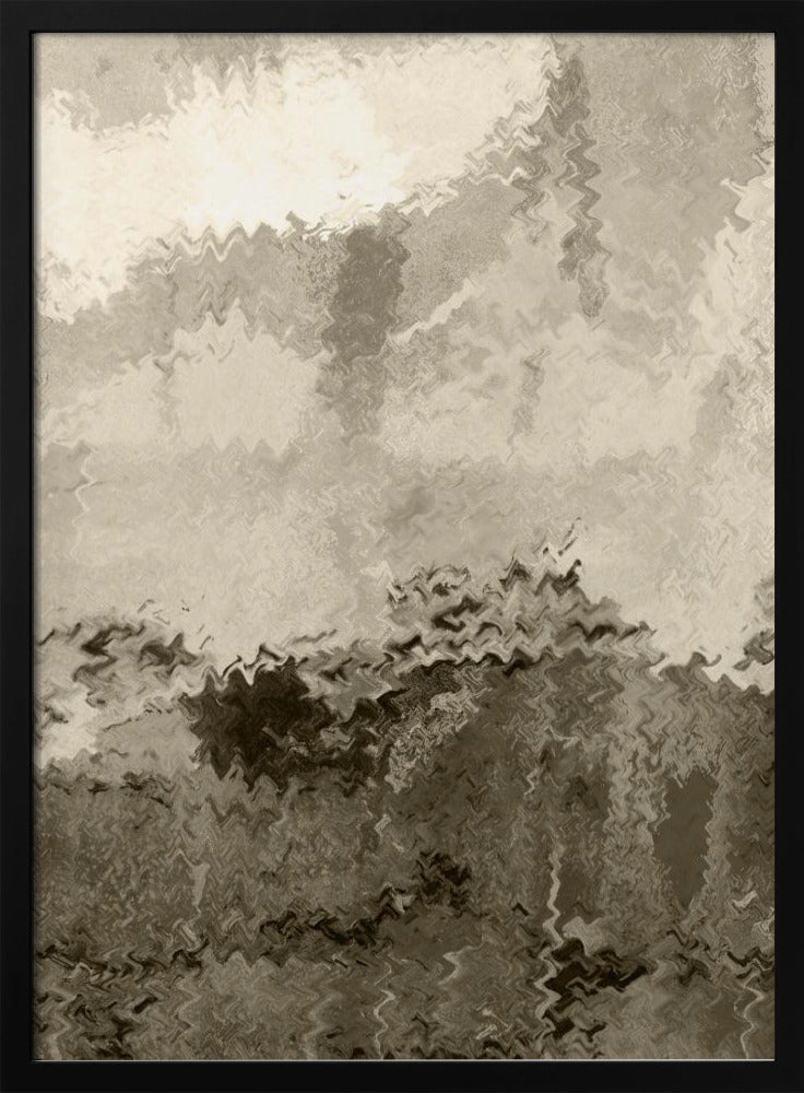 Über den Hügeln. Reflexionen. Abstrakte Landschaft in neutralen Farben Nr. 2 | Poster