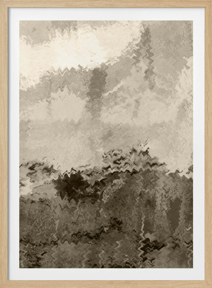 Über den Hügeln. Reflexionen. Abstrakte Landschaft in neutralen Farben Nr. 2 | Poster