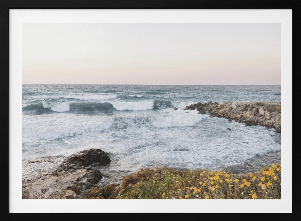 Meereslandschaft und Mohnblumen | Poster