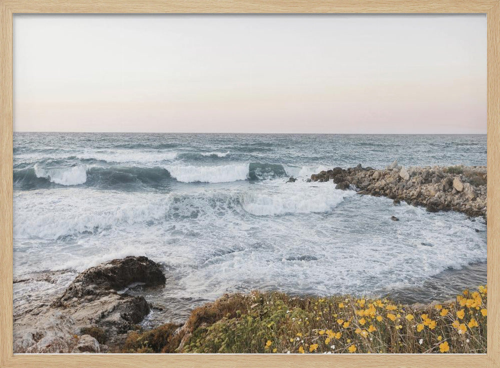 Meereslandschaft und Mohnblumen | Poster
