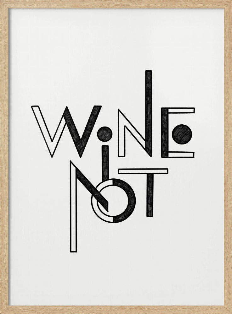 Wein Nicht handgezeichneter Text & Zitat | Poster
