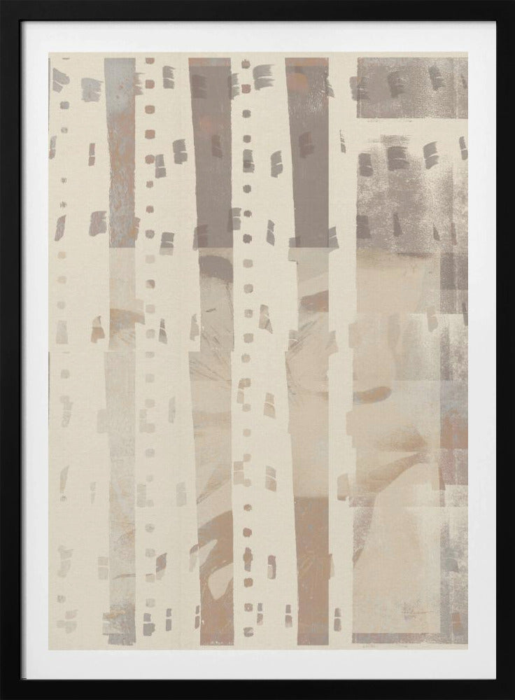 Neutrales abstraktes Muster in hellem Terrakotta, Taupe und Weiß. | Poster