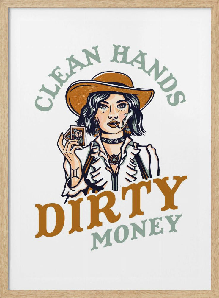 Saubere Hände, schmutziges Geld, Poker-Cowgirl | Poster