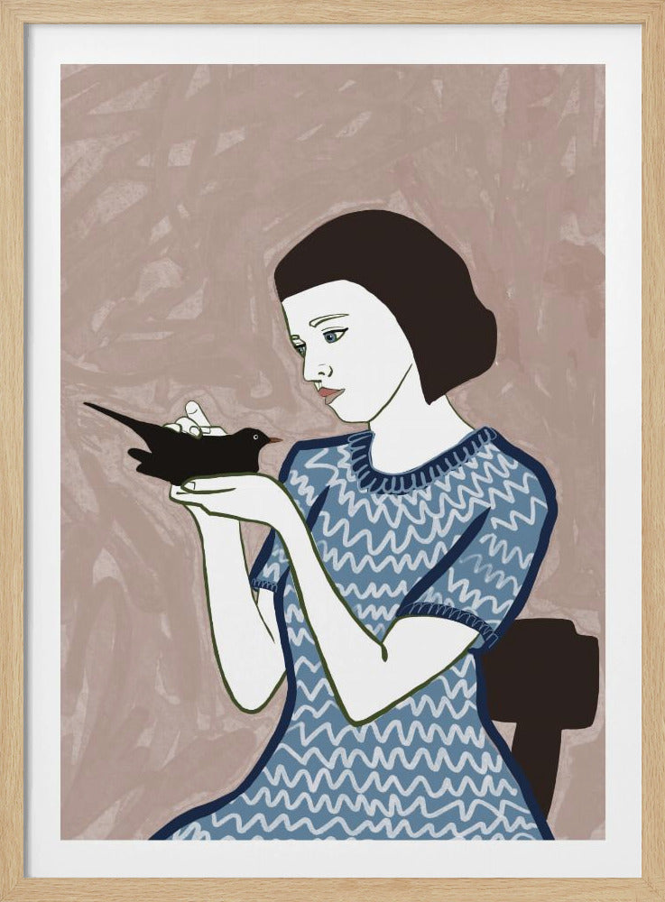 Vogeldame sitzend | Poster