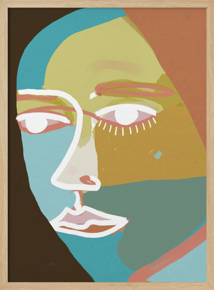 Abstraktes Liniengesicht | Poster