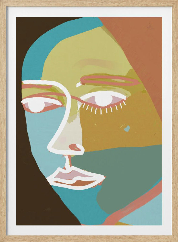 Abstraktes Liniengesicht | Poster