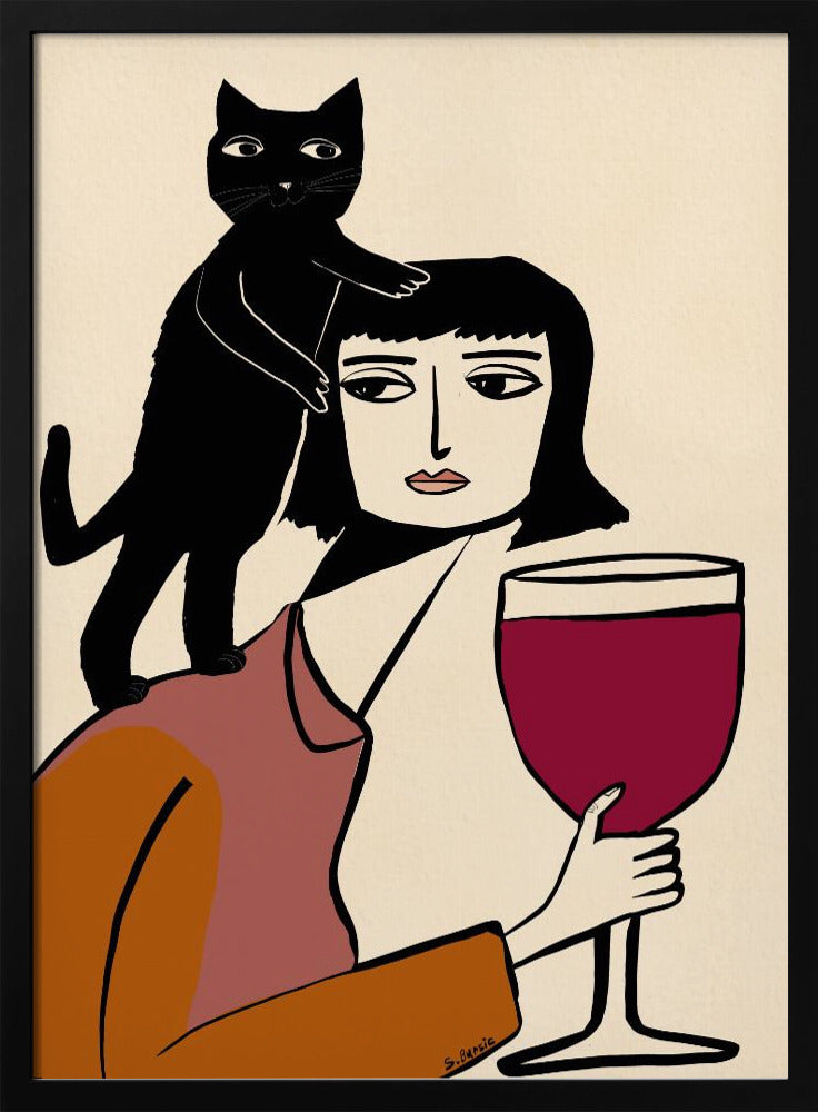 Wein- und Katzenliebhaber | Poster