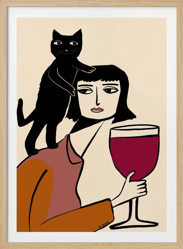 Wein- und Katzenliebhaber | Poster
