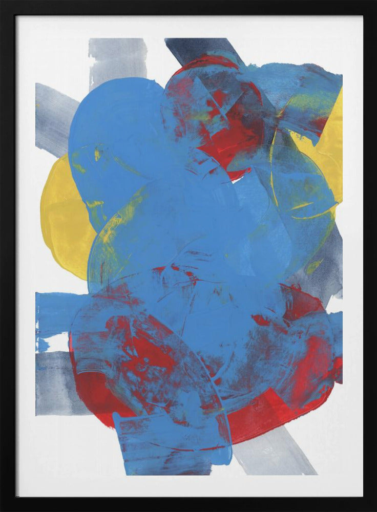 Abstract Blue Red Yellow Shapes 2 | Poster