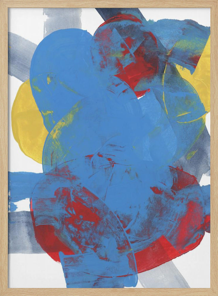 Abstract Blue Red Yellow Shapes 2 | Poster