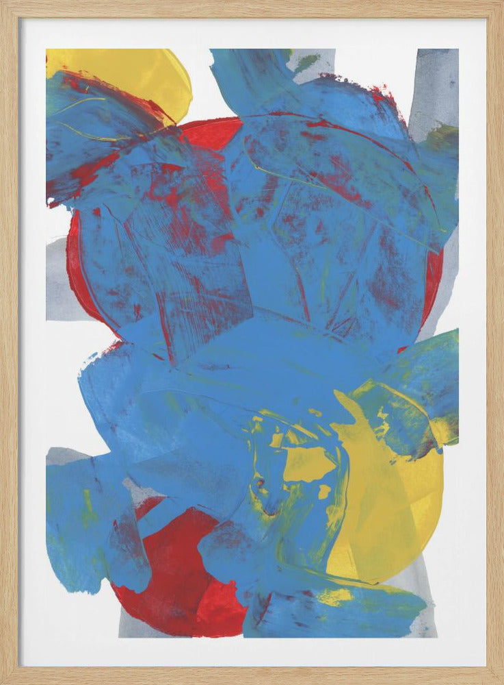 Abstract Blue Red Yellow Shapes 1 | Poster