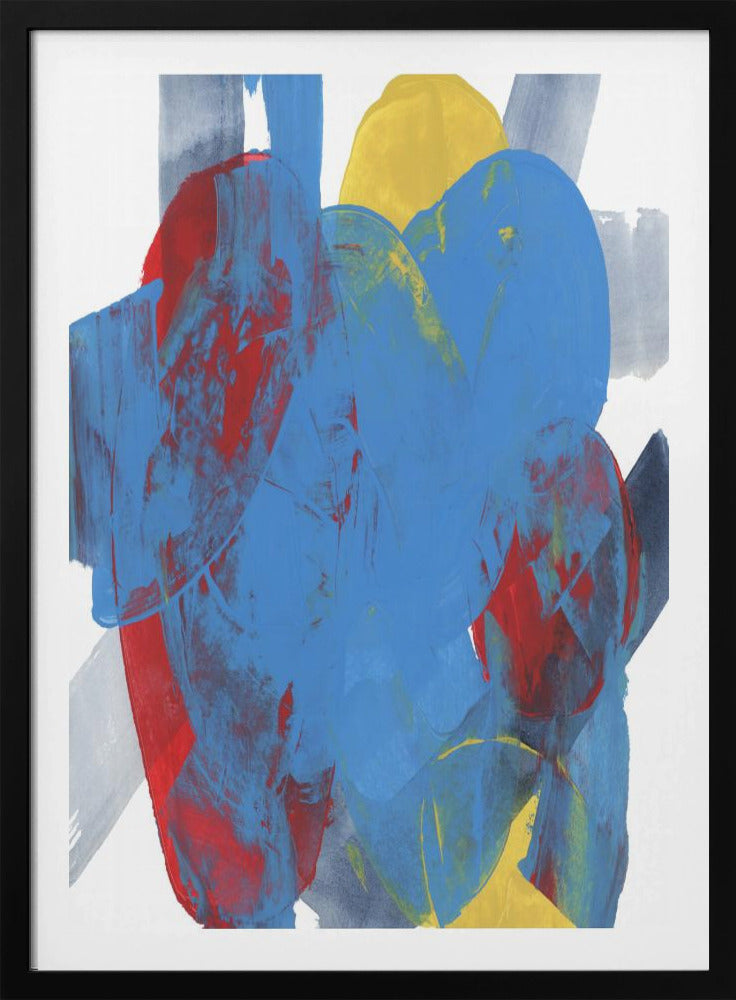 Abstract Blue Red Yellow Shapes 3 | Poster