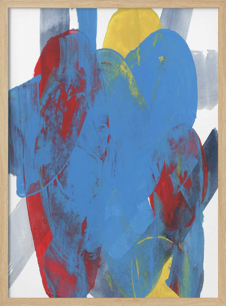Abstract Blue Red Yellow Shapes 3 | Poster