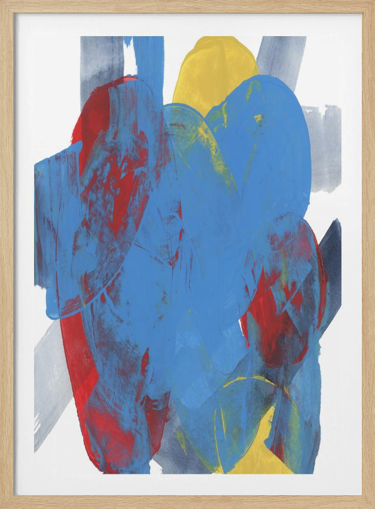 Abstract Blue Red Yellow Shapes 3 | Poster