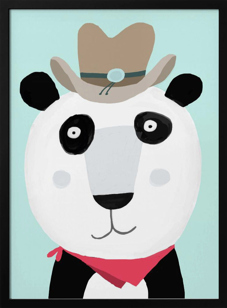 Lustiger Panda mit Cowboyhut von der Künstlerin Carla Daly | Poster