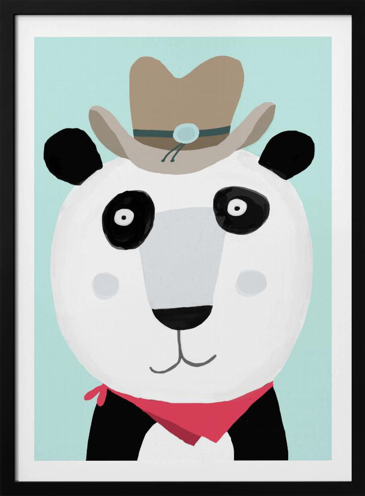 Lustiger Panda mit Cowboyhut von der Künstlerin Carla Daly | Poster
