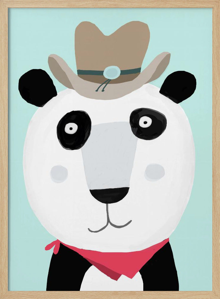 Lustiger Panda mit Cowboyhut von der Künstlerin Carla Daly | Poster