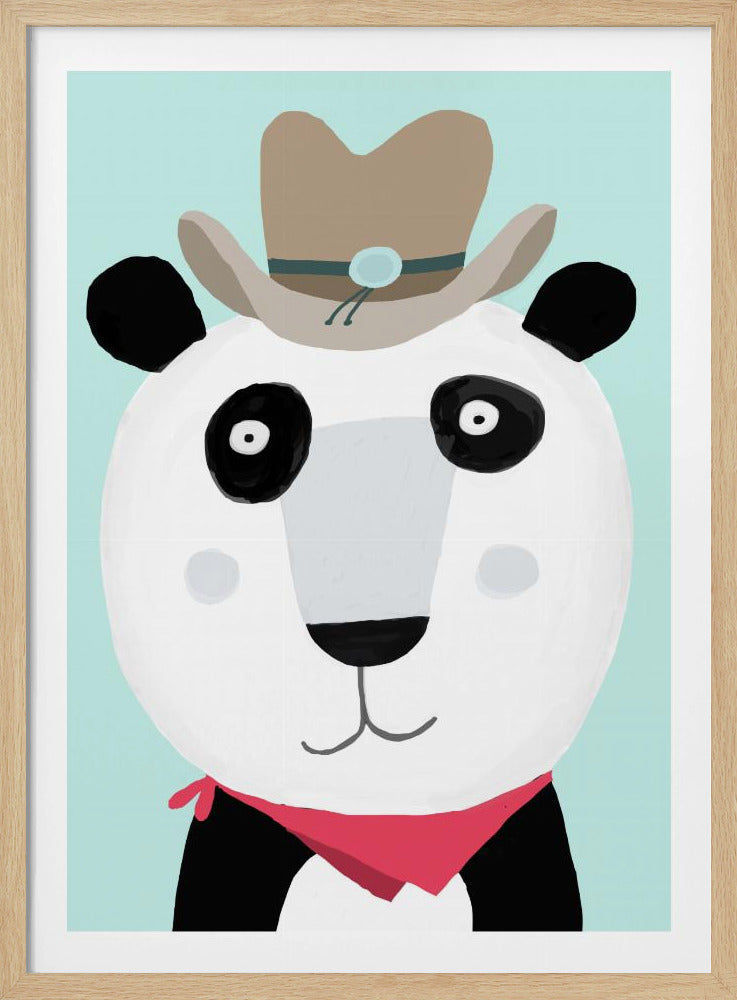 Lustiger Panda mit Cowboyhut von der Künstlerin Carla Daly | Poster