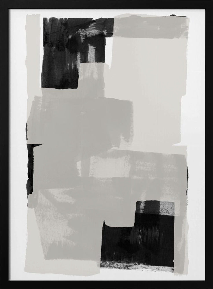 Abstrakte Komposition in Schwarzweiß Nr. 3 | Poster
