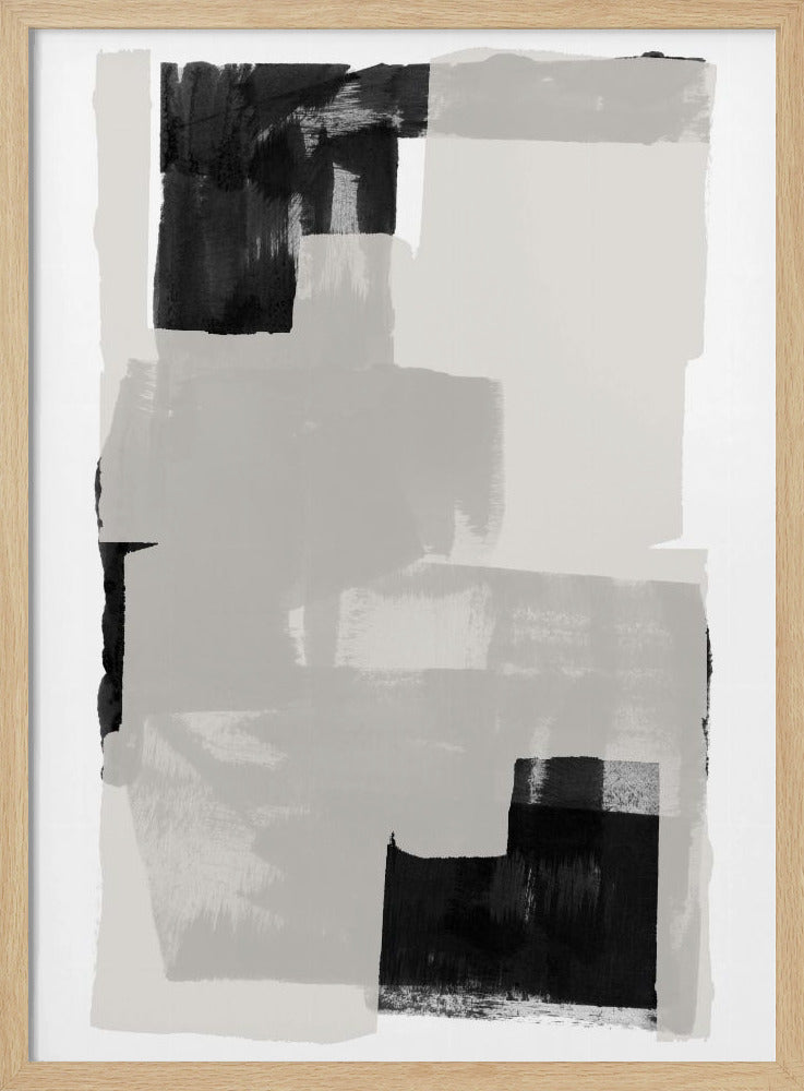 Abstrakte Komposition in Schwarzweiß Nr. 3 | Poster
