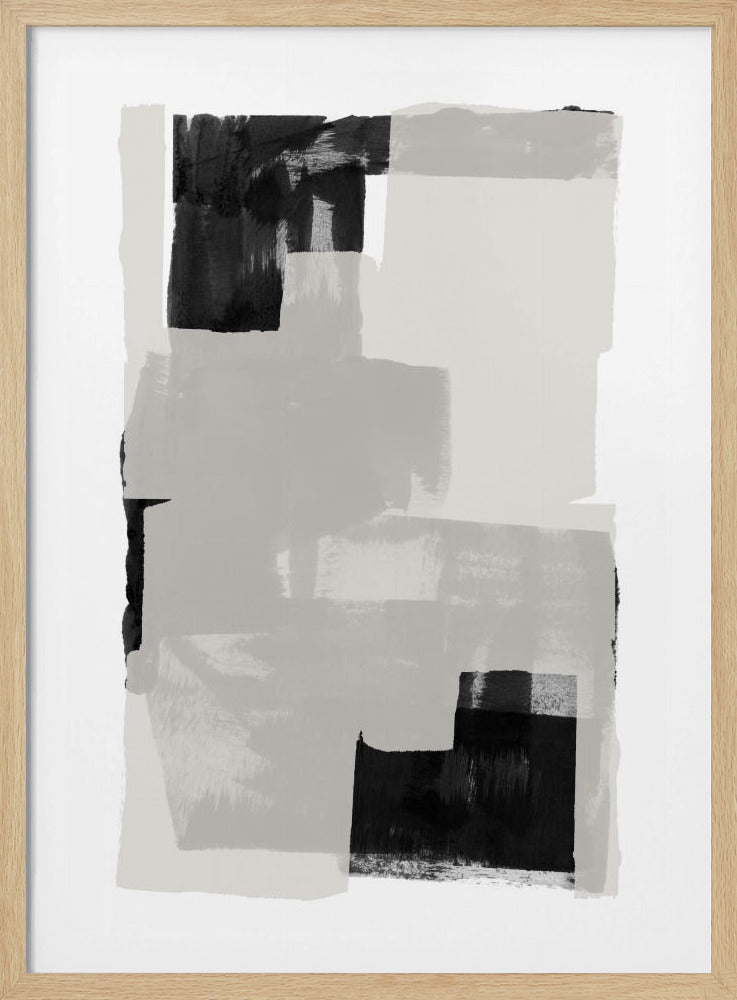 Abstrakte Komposition in Schwarzweiß Nr. 3 | Poster