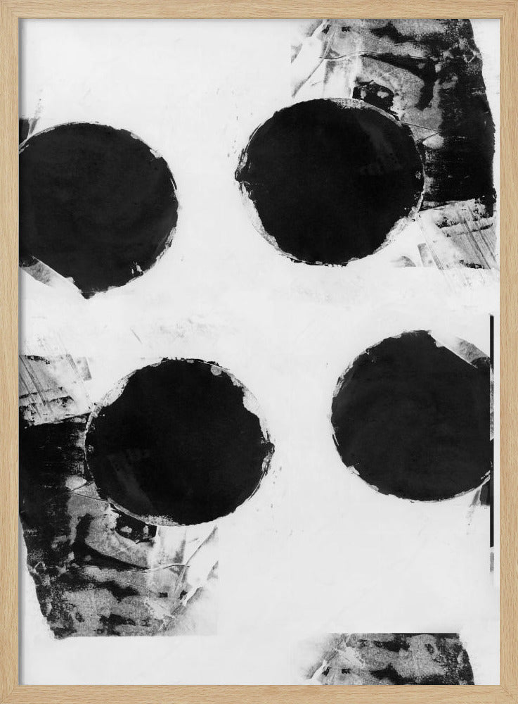 Abstrakte Punkte in Schwarz und Weiß 7 | Poster