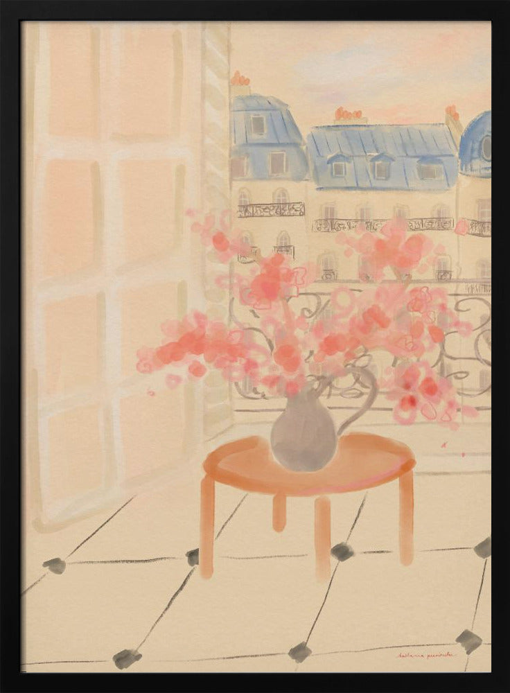 Kirschblüten in einer Pariser Wohnung | Poster