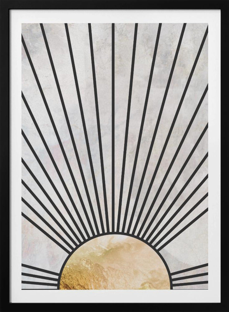 Schwarzgoldene aufgehende Sonne | Poster