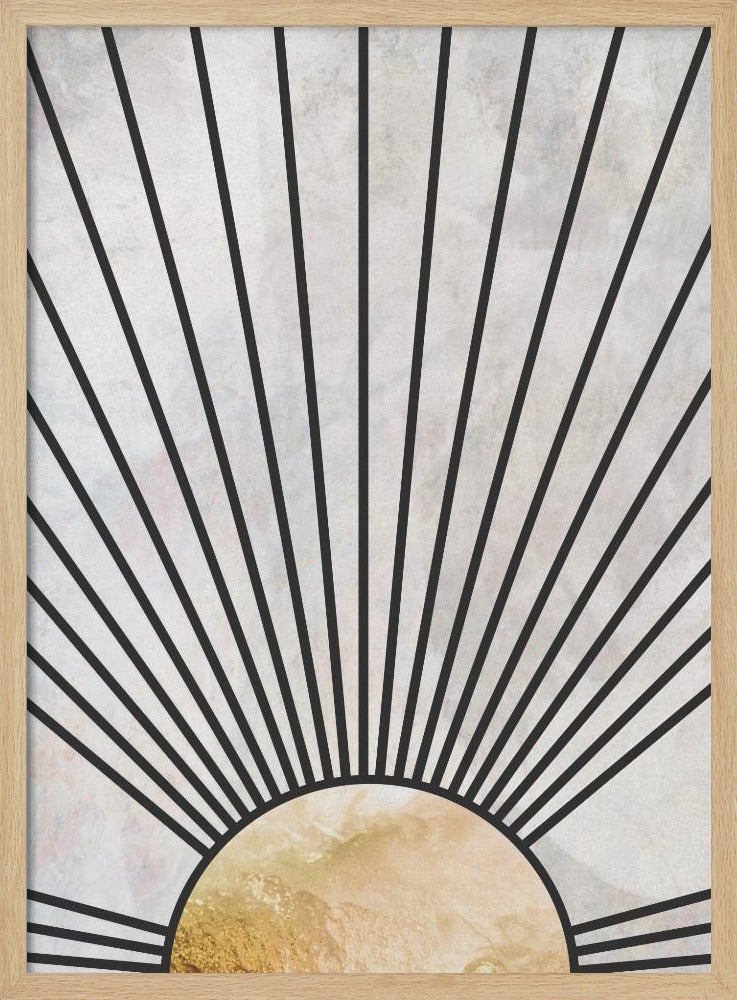Schwarzgoldene aufgehende Sonne | Poster