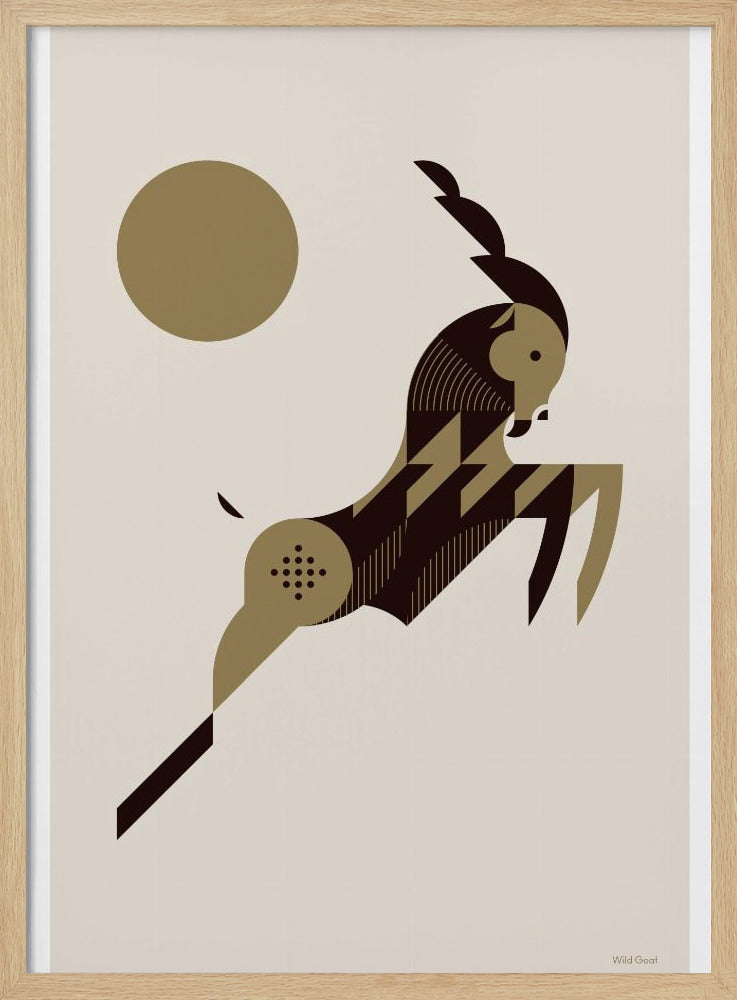 Golden Animals - Wild Goat (white) | Poster