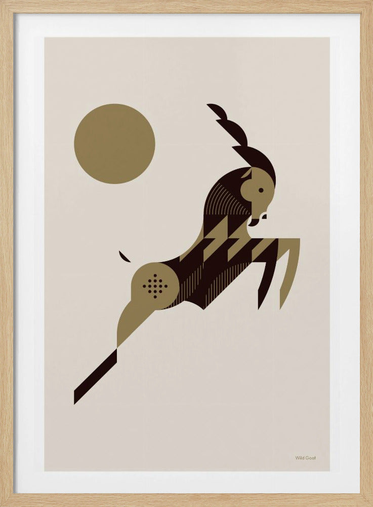 Golden Animals - Wild Goat (white) | Poster