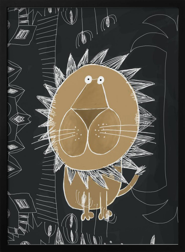 Süßer Löwe mit Dschungel-Doodle von der Künstlerin Carla Daly | Poster