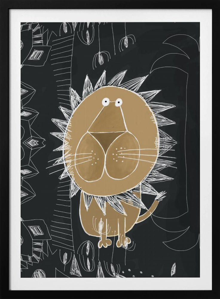 Süßer Löwe mit Dschungel-Doodle von der Künstlerin Carla Daly | Poster