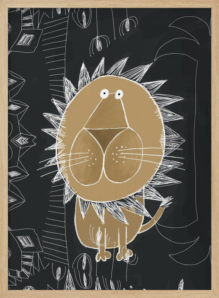 Süßer Löwe mit Dschungel-Doodle von der Künstlerin Carla Daly | Poster
