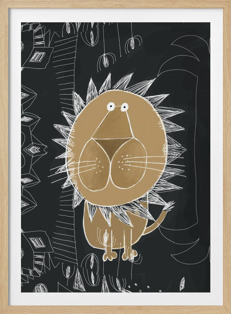 Süßer Löwe mit Dschungel-Doodle von der Künstlerin Carla Daly | Poster