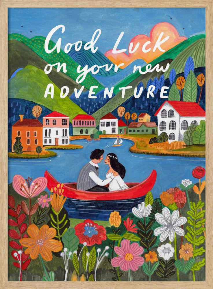 Just Married Couple in a boat | Poster