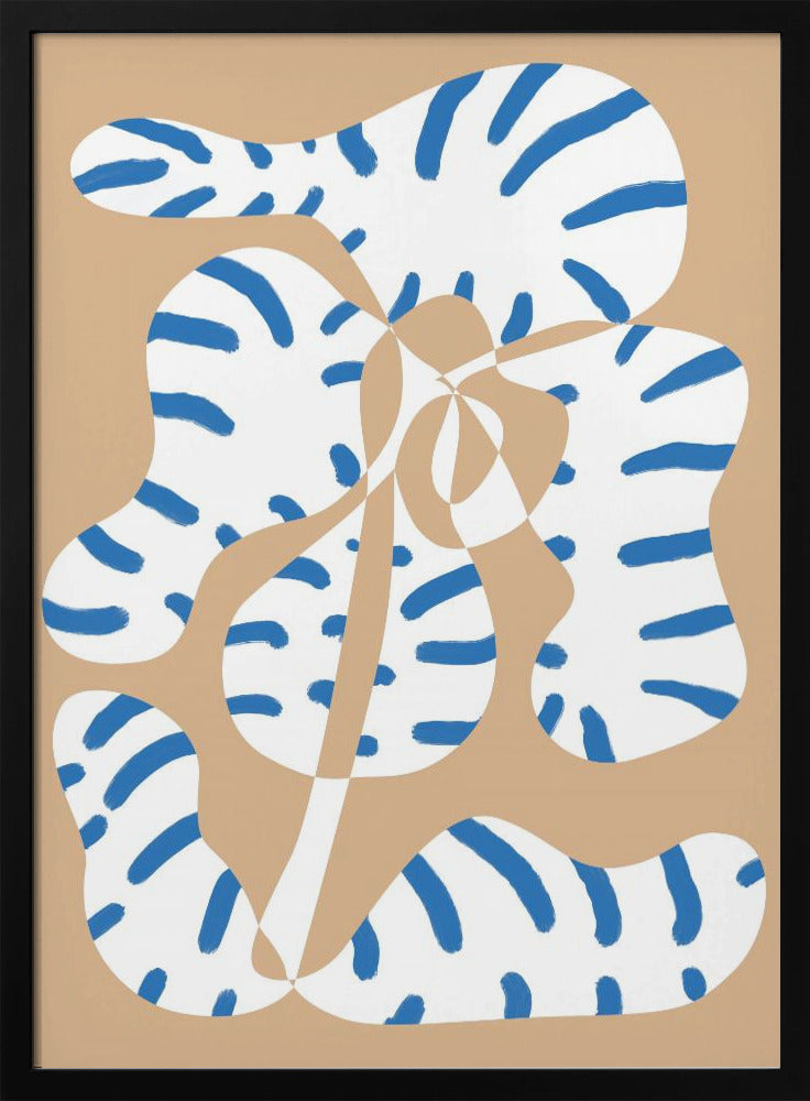 Abstrakte Formen Blumentiger Druck | Poster