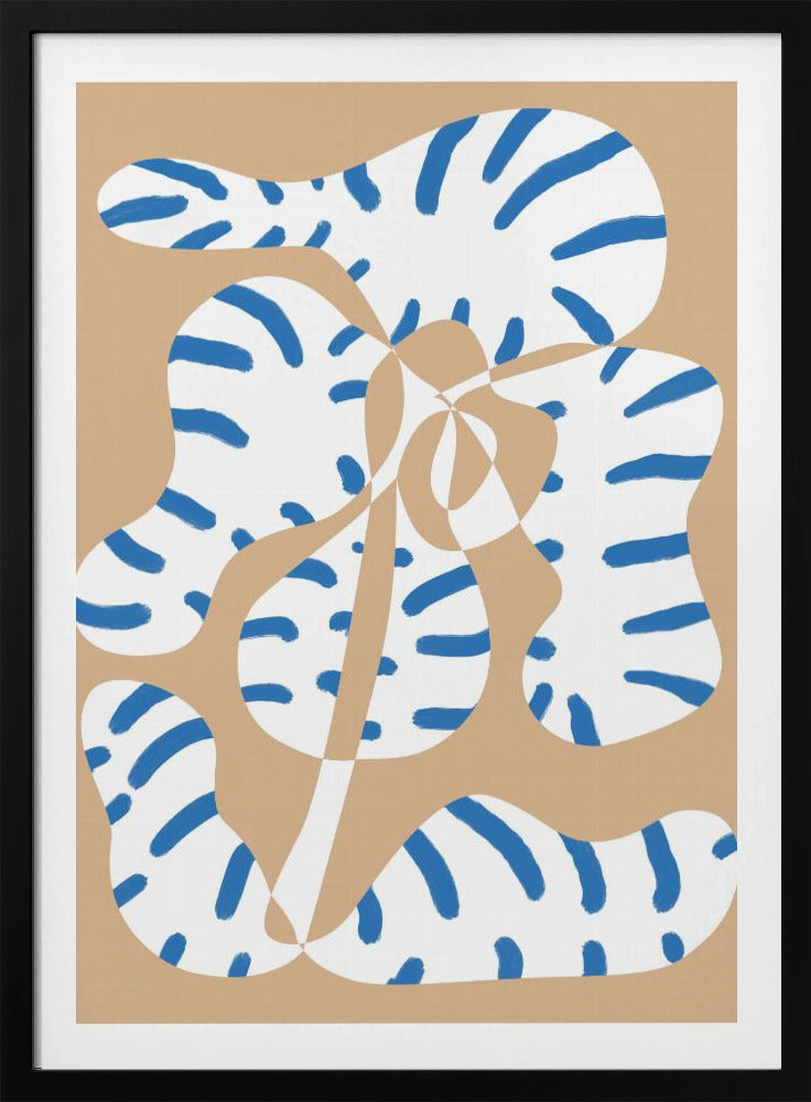 Abstrakte Formen Blumentiger Druck | Poster