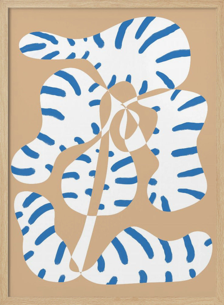 Abstrakte Formen Blumentiger Druck | Poster