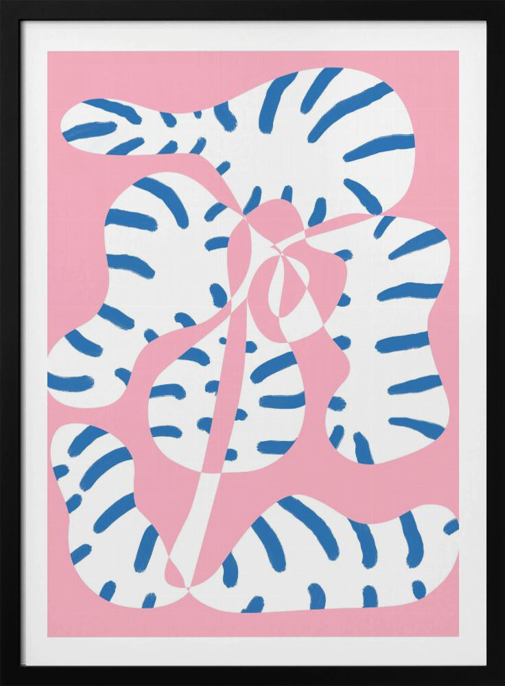 Abstrakte Formen Blumentiger Druck | Poster