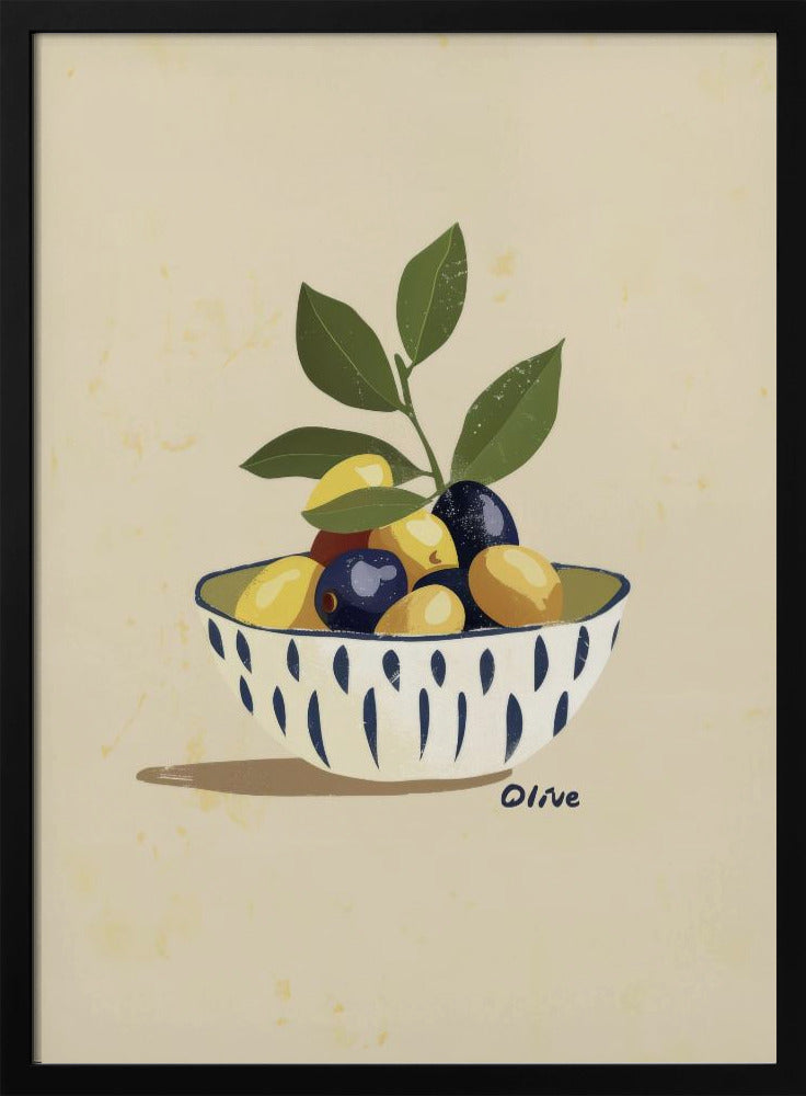 Schale mit Oliven | Poster