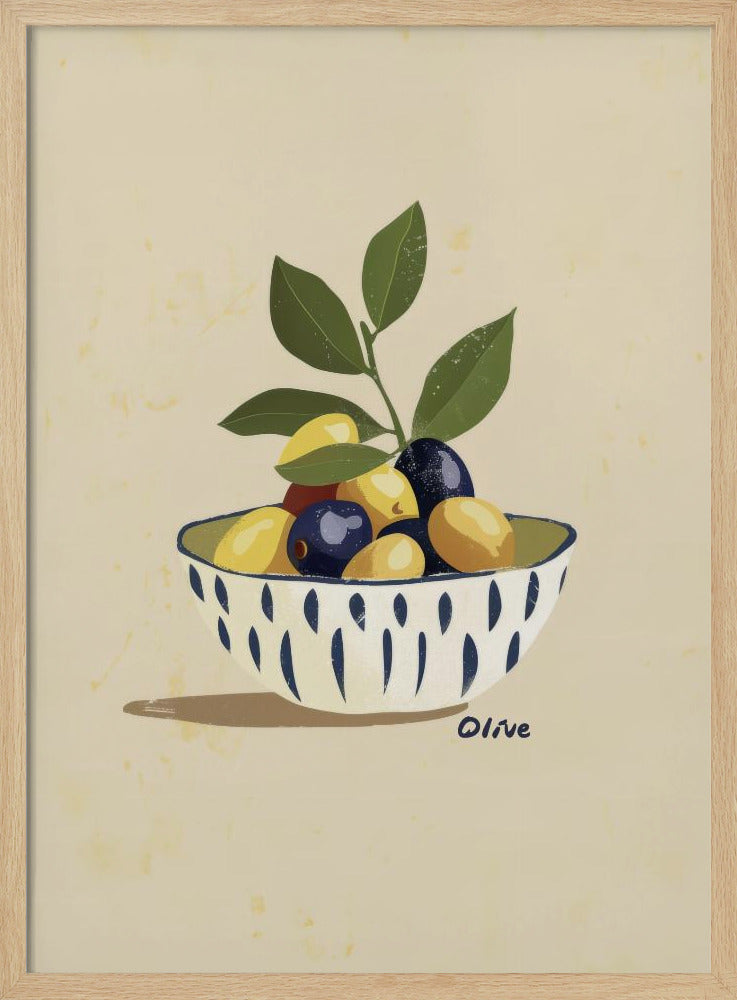 Schale mit Oliven | Poster