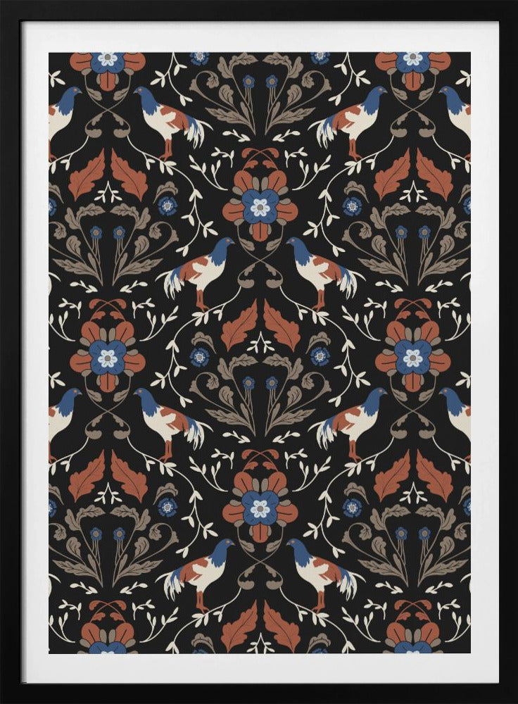 Hähne Beige Muster | Poster