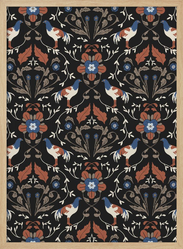 Hähne Beige Muster | Poster
