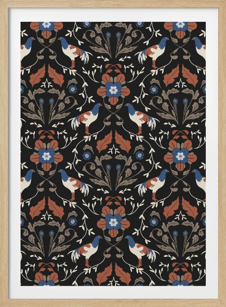 Hähne Beige Muster | Poster