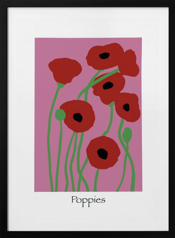 Mohnblumen rosa und rot | Poster