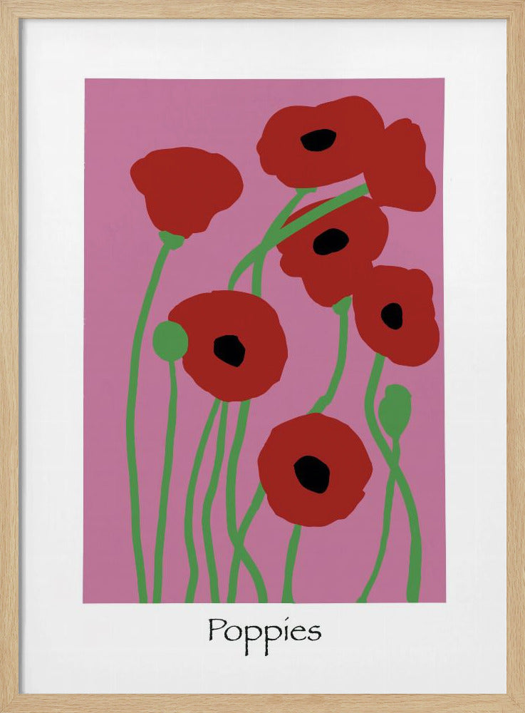 Mohnblumen rosa und rot | Poster