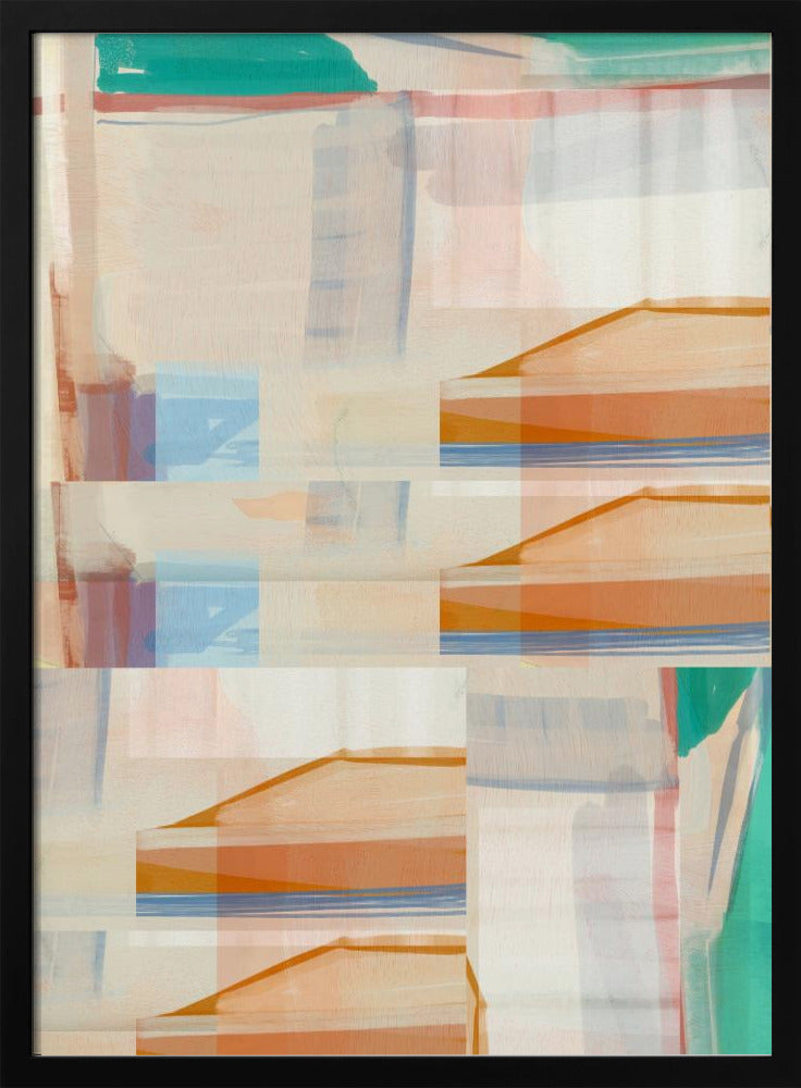 Blue Orange Shapes No1 | Poster