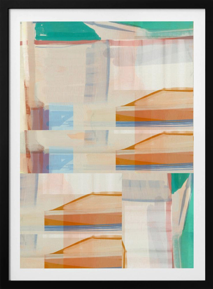 Blue Orange Shapes No1 | Poster