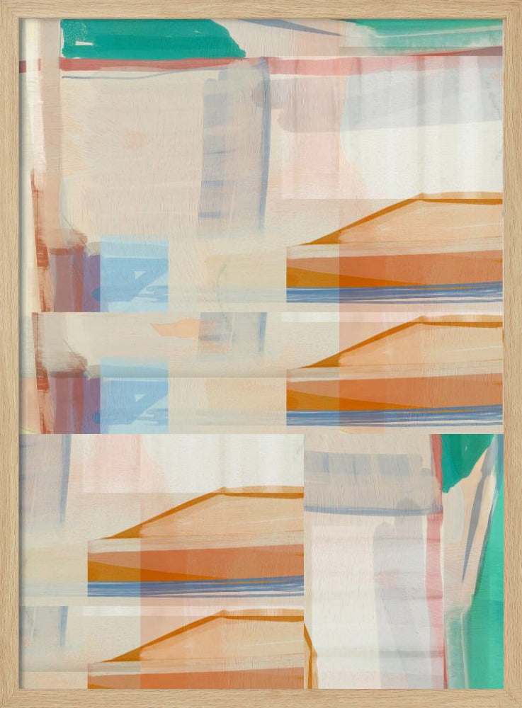 Blue Orange Shapes No1 | Poster